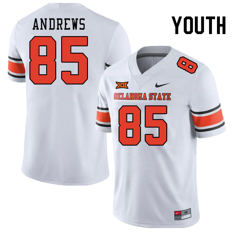 Men #85 Tykie Andrews Oklahoma State Cowboys College Football Jerseys Stitched Sale-White